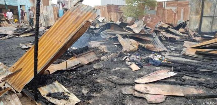 Incendie au Quartier Bâche-à-eau de Balbala (1)