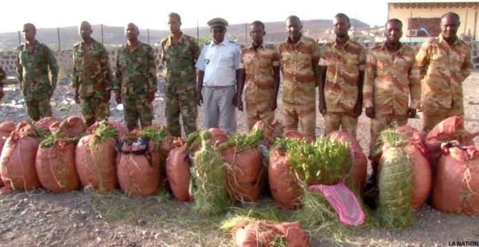 Dikhil 1080 kg de khat de contrebande saisis à Bondara