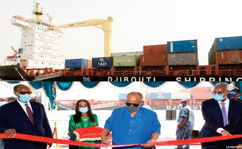L’événement ; Le Président Guelleh inaugure le premier navire porte-conteneurs de Djibouti Shipping Company