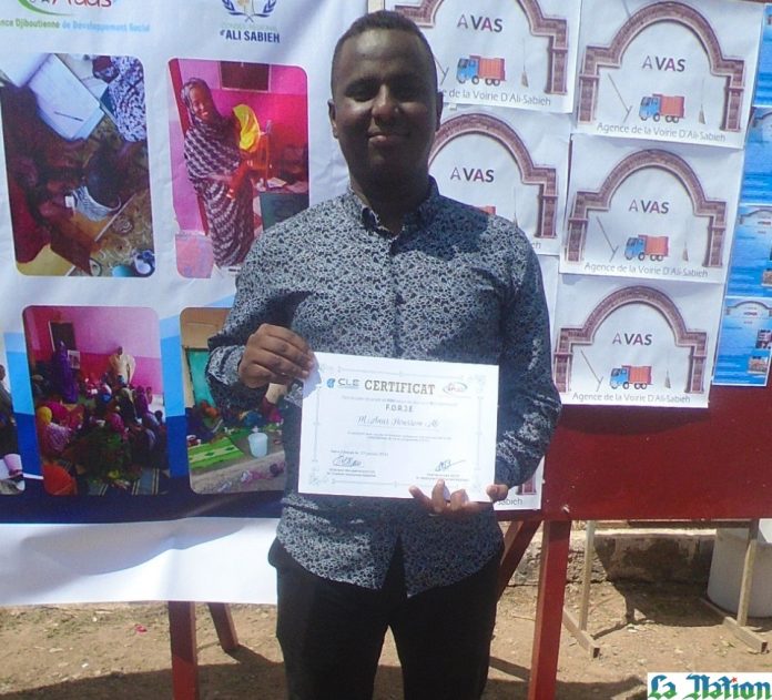 Anas Houssein Ali, bénéficiaire du projet de formation des jeunes de l’entreprenariat (FORJE)