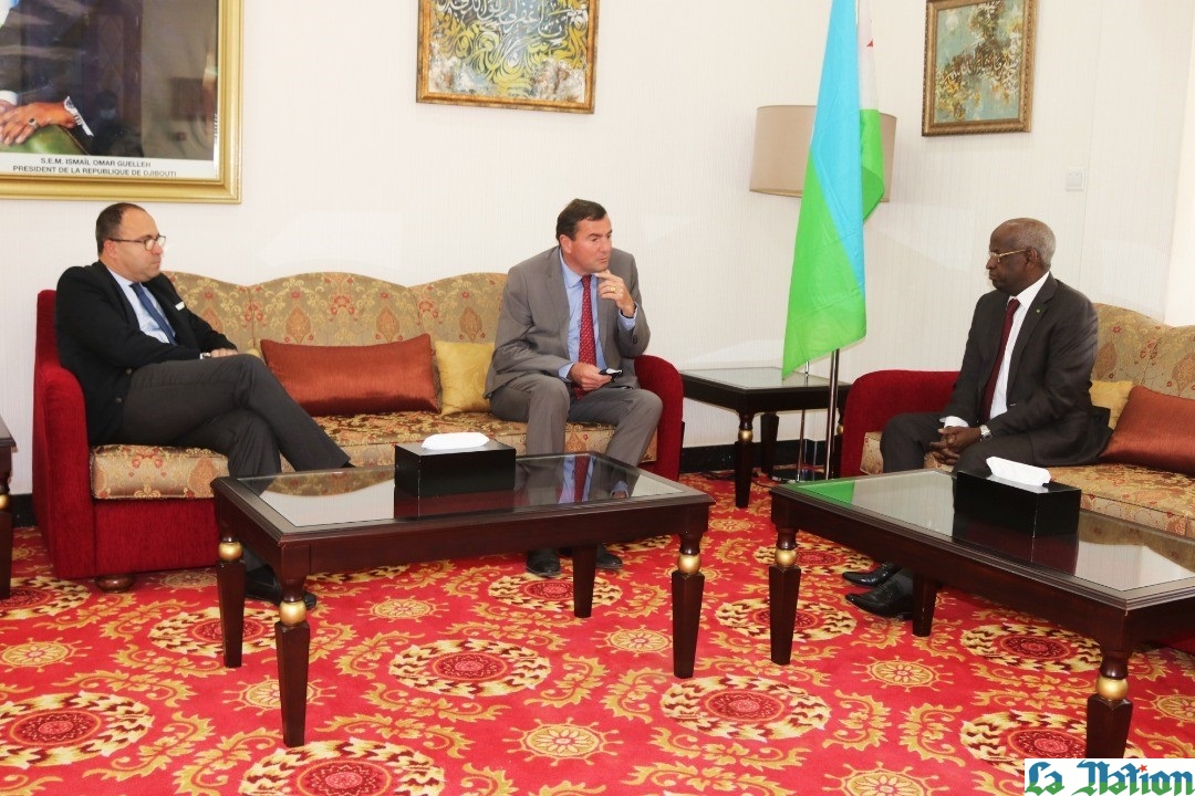 Entrevue entre le Premier ministre Abdoulkader Kamil Mohamed et le sénateur des Français de l'étranger, Damien Régnard