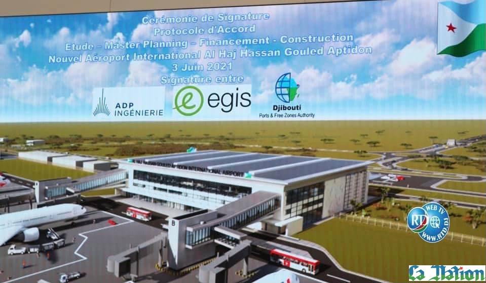 Signature de l’accord de réalisation de l’aéroport Al-Hadj Hassan Gouled Aptidon
