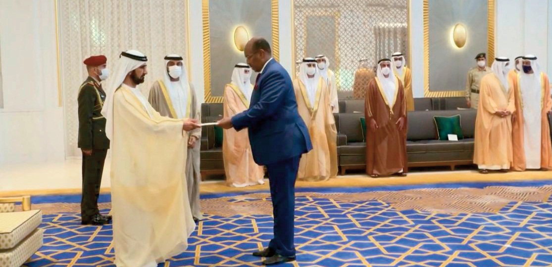 Moussa Mohamed Ahmed présente ses lettres de créances l’accréditant en qualité d’ambassadeur extraordinaire et plénipotentiaire de la république de Djibouti auprès des Emirats Arabes Unis