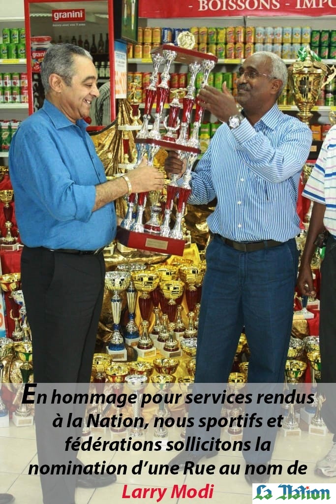 Une rue au nom de Larry Modi, grand ami des sports
