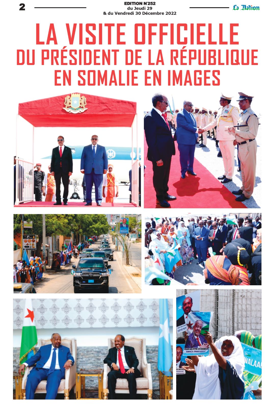 LA VISITE OFFICIELLE DU PRÉSIDENT DE LA RÉPUBLIQUE EN SOMALIE EN IMAGES