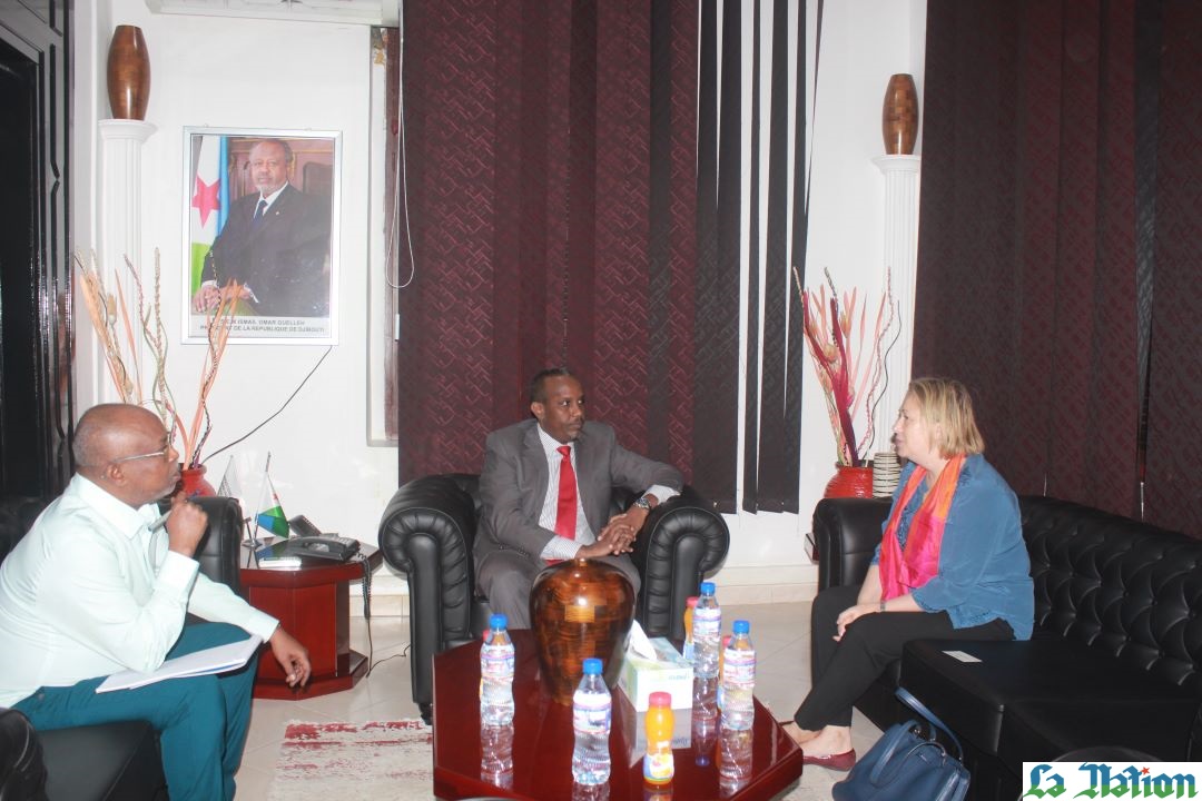 Le ministre de la Communication chargé des Postes et des Télécommunications reçoit la nouvelle ambassadrice de France à Djibouti