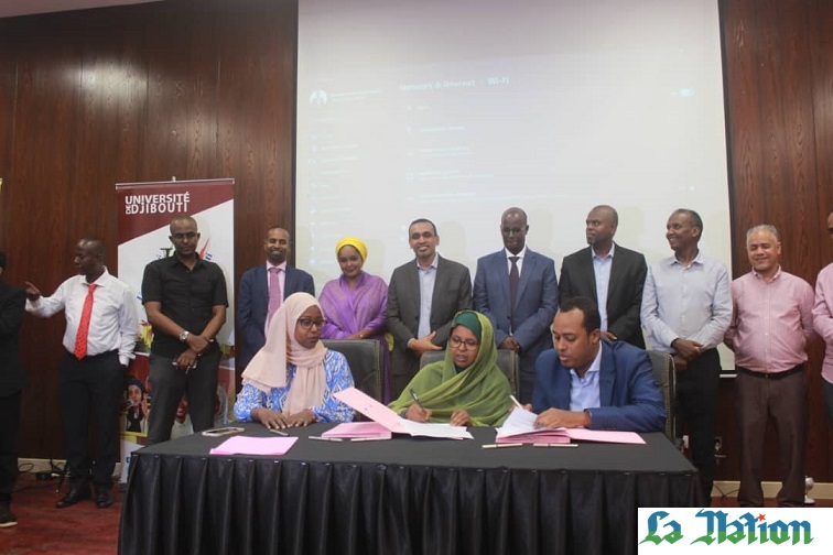 Cérémonie de signature de conventions entre l’université de Djibouti/CEALT/Centre de recherche et les porteurs de projets retenus lors du second appel à projet de recherche 2022