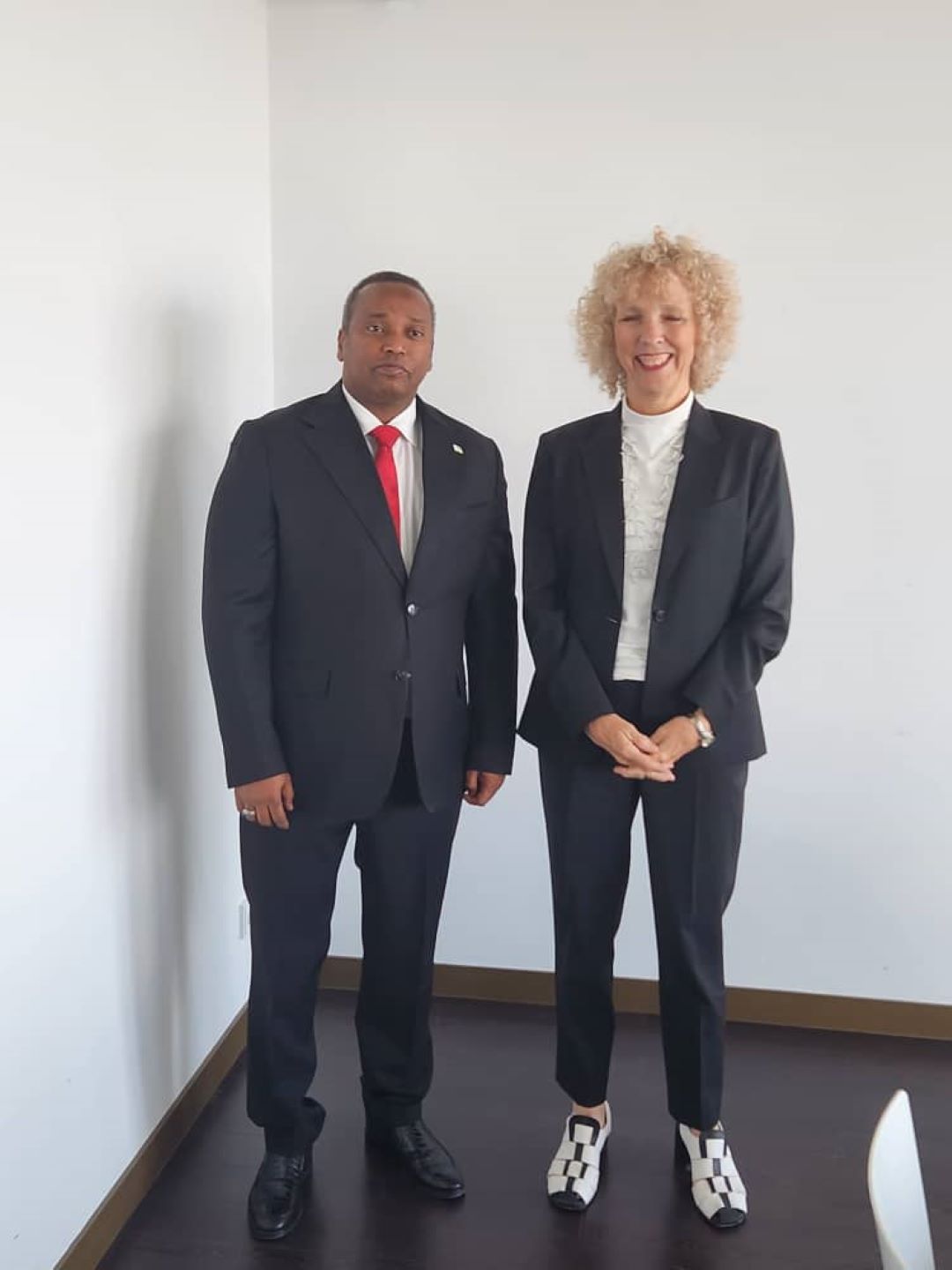 Le ministre Yonis Ali Guedi s'entretient avec la secrétaire d'État fédérale allemande des affaires étrangères, Jennifer Lee Morgan