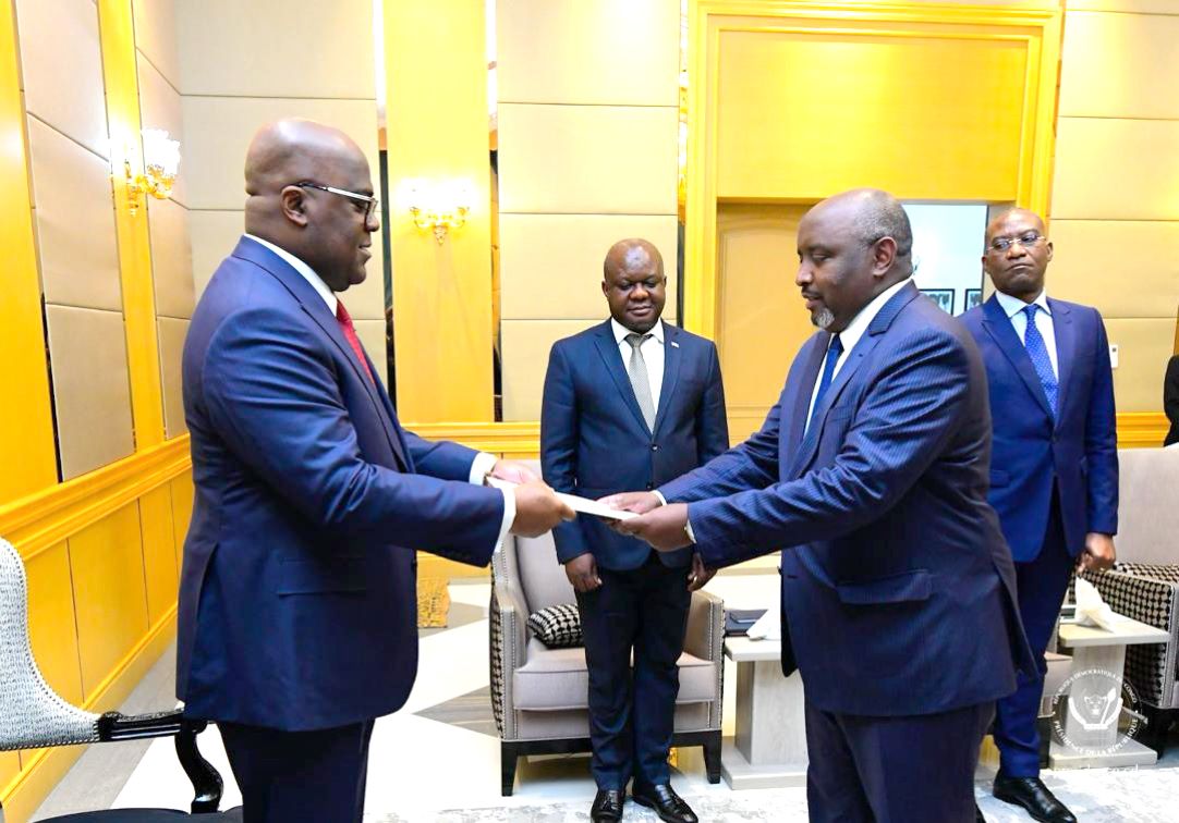 L’ambassadeur djiboutien Mohamed Bourhan Ali présente ses lettres de créance au président de la république démocratique du Congo