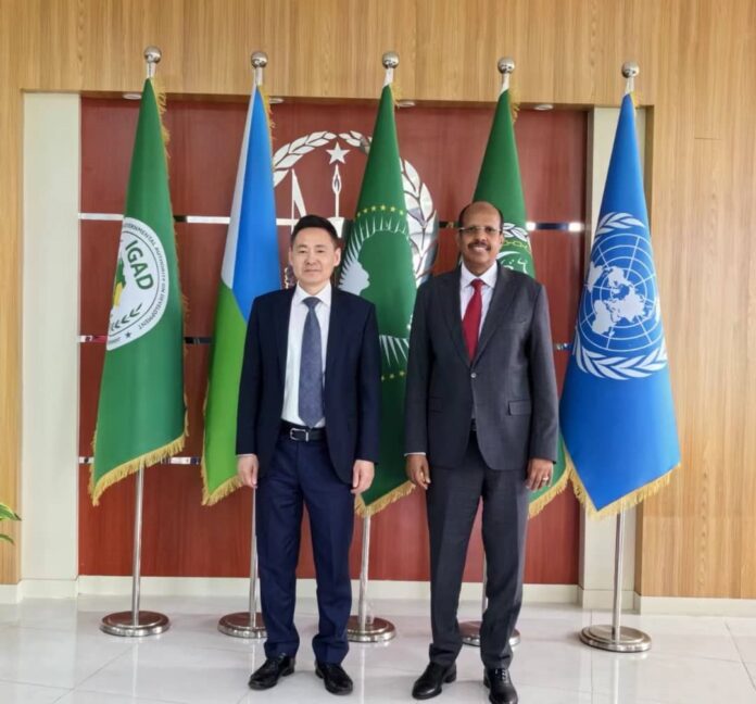 Le chef de la diplomatie djiboutienne reçoit l'envoyé spécial pour les affaires de la Corne de l'Afrique du ministère des affaires étrangères de Chine (1)