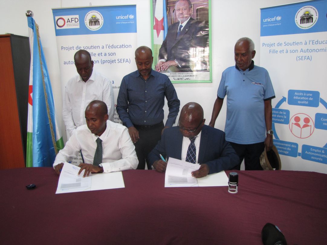 Projet « Soutien à l’éducation des filles et leur autonomisation » : Signature d’une convention de financement entre le conseil régional d’Ali-Sabieh et l’UNICEFProjet « Soutien à l’éducation des filles et leur autonomisation » :