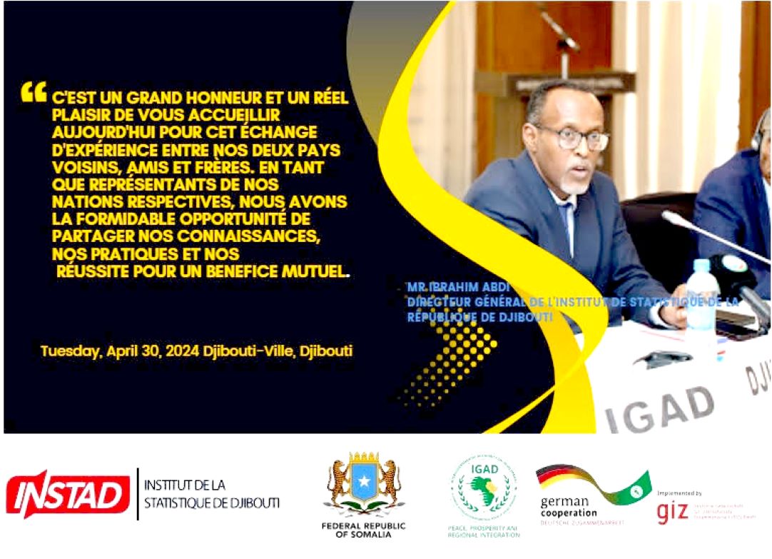 Le Bureau national somalien des statistiques en visite d'apprentissage à Djibouti sur la préparation du recensement