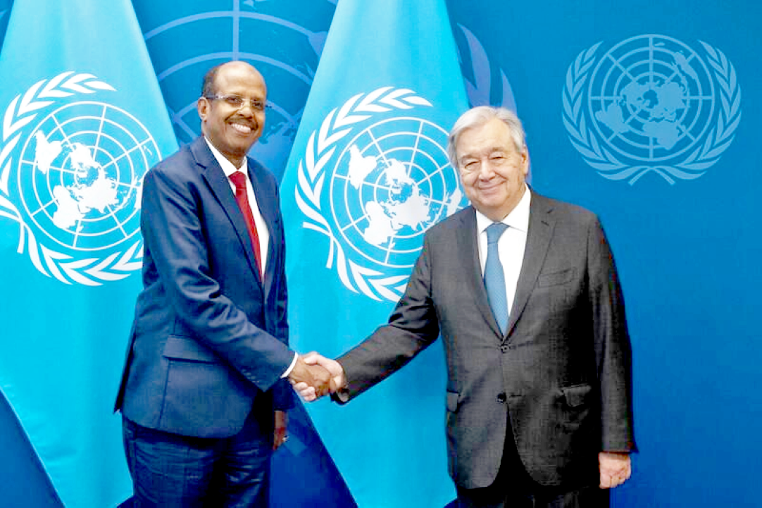 Entretien constructif entre le chef de la diplomatie djiboutienne, candidat à la présidence de la Commission de l’UA et le Secrétaire Général des Nations Unies.