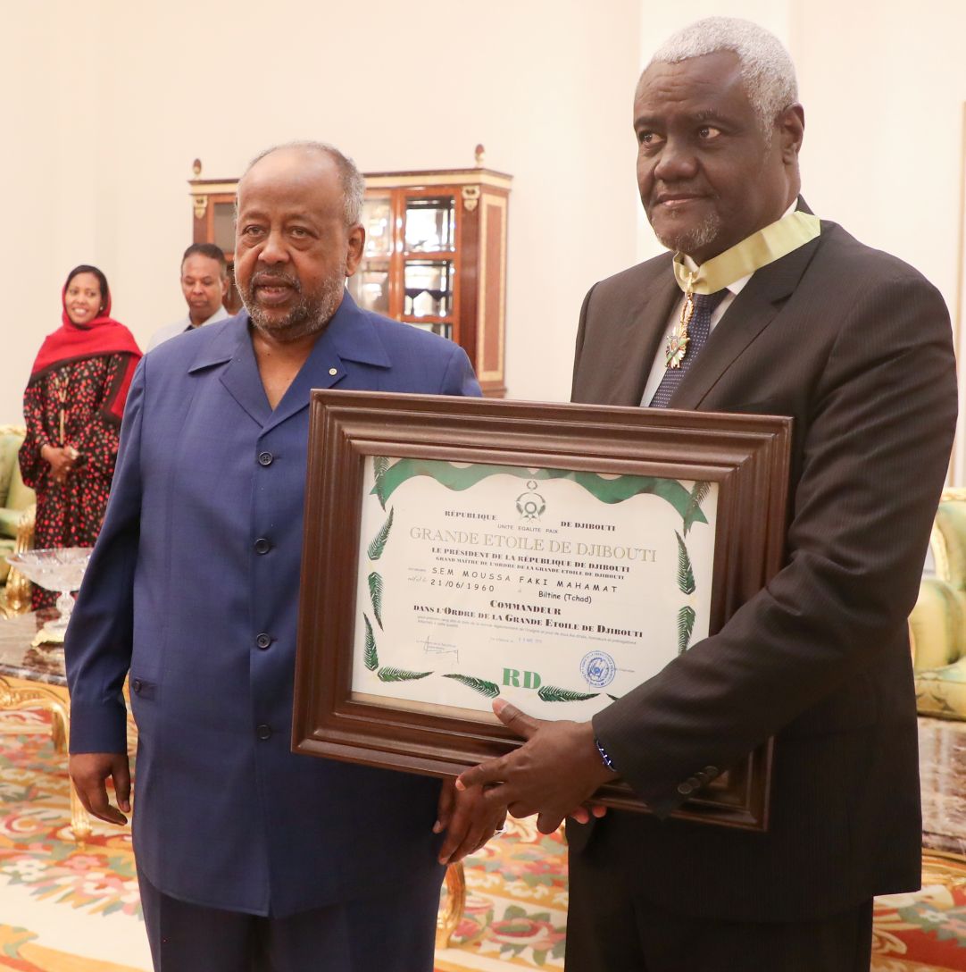 Le Président Guelleh reçoit en visite d’adieu le Président de la Commission de l’Union africaine