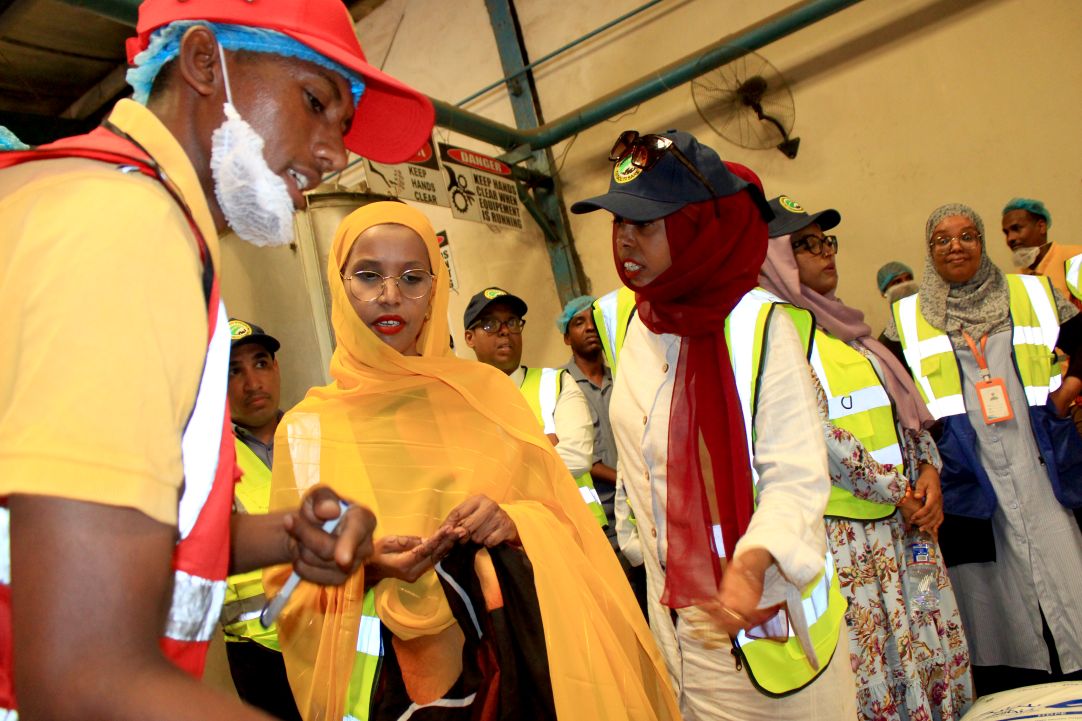 La Secrétaire d’Etat chargée des Investissements et du développement du secteur privé visite la société « Golden Africa »