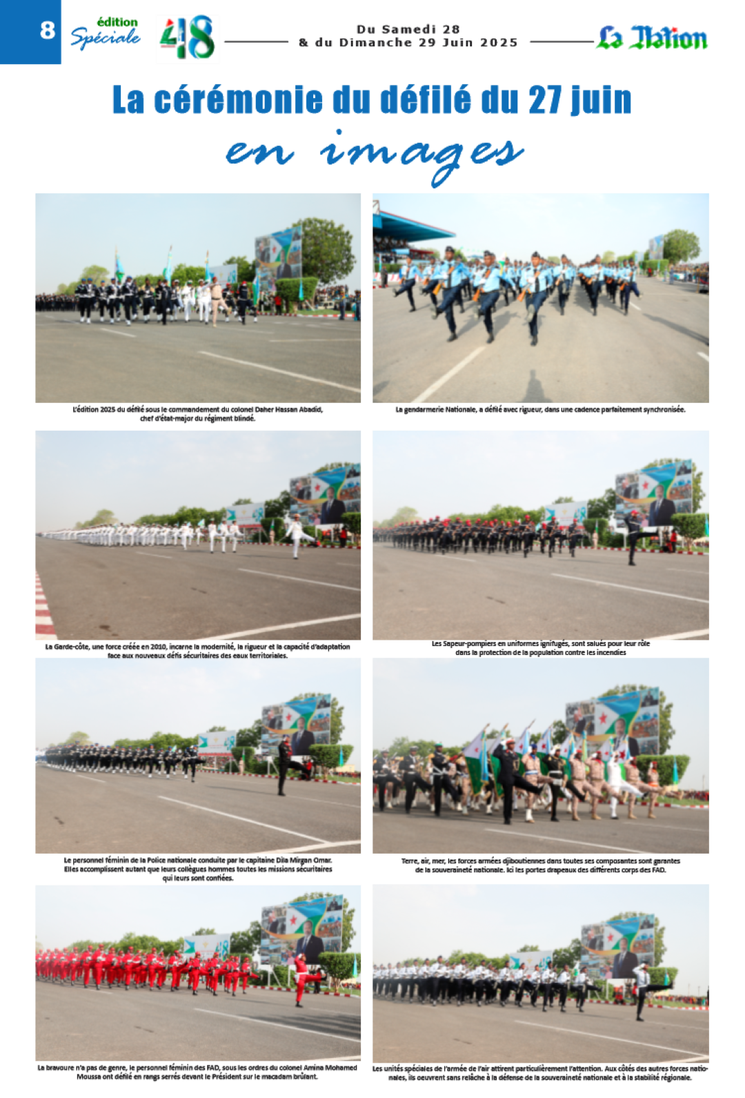 La cérémonie du défilé du 27 juin en images
