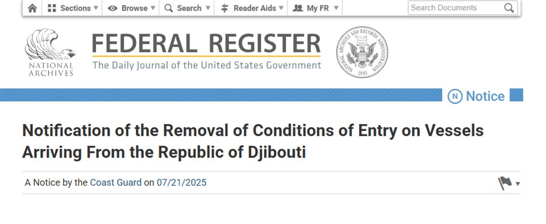 Djibouti franchit un cap : les navires djiboutiens de nouveau libres d'accès aux États-Unis